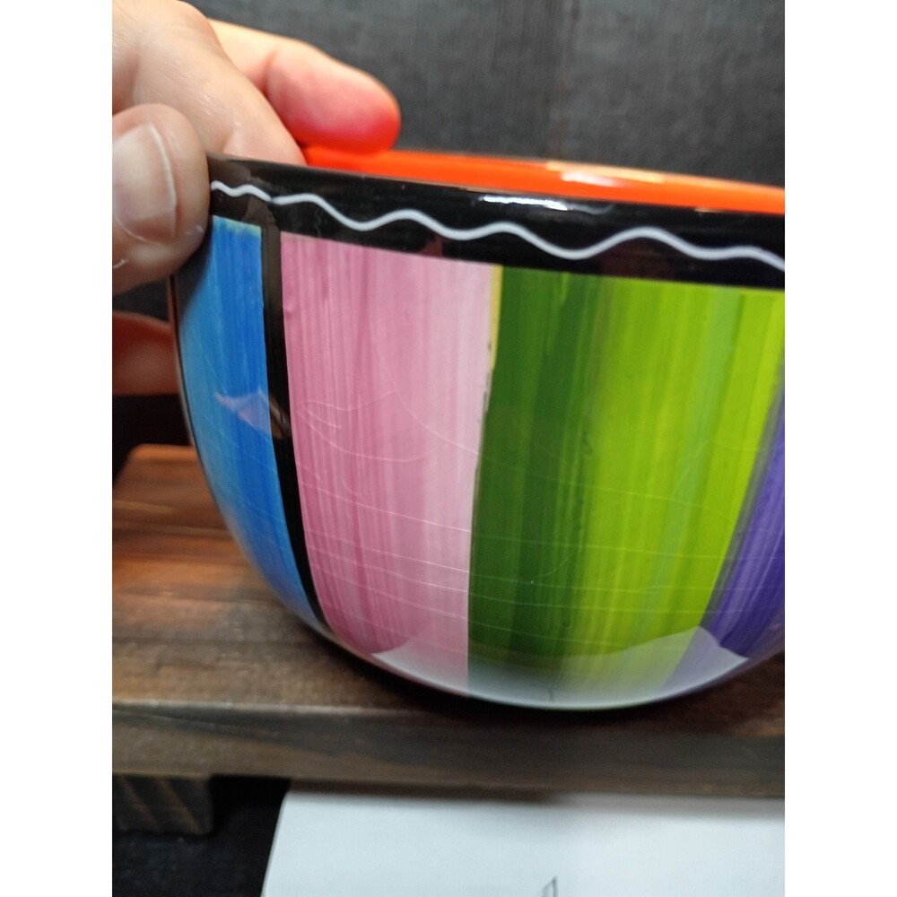 Nancy Green SERAPE Striped Bowls SET OF 2 Certified International MULTI-COLOR - Picture 10 of 16
